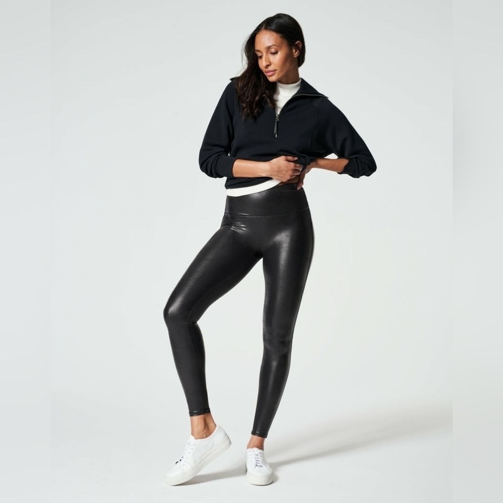 Spanx High Waisted‎ Faux Leather Leggings Black Size Small